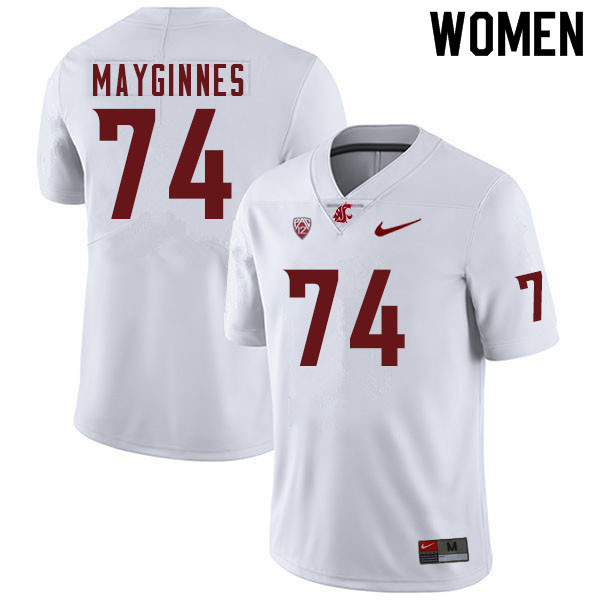 Women #74 Dylan Mayginnes Washington Cougars College Football Jerseys Sale-White
